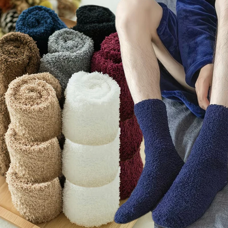 

Fluffy Super Cozy Cashmere Velvet Soft Socks Thicken Autumn Winter Warm Home Floor Slipper Sock Men Women Plus Size Sleep Socks
