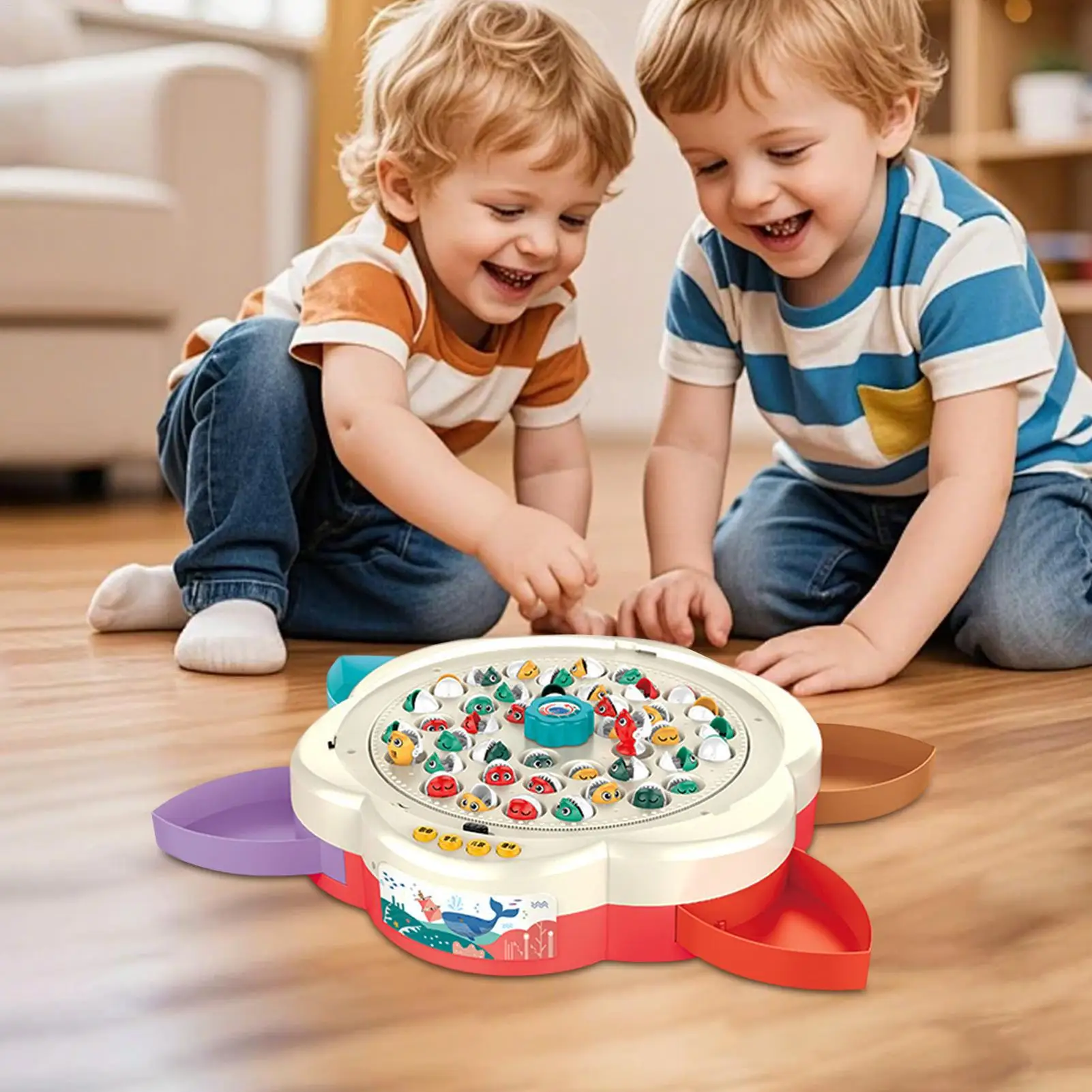 Fishing Game For Kids Magnetic Fishing Set For Toddler With Music Parent-Child Bonding Learning Activity For 4-6 Years Old