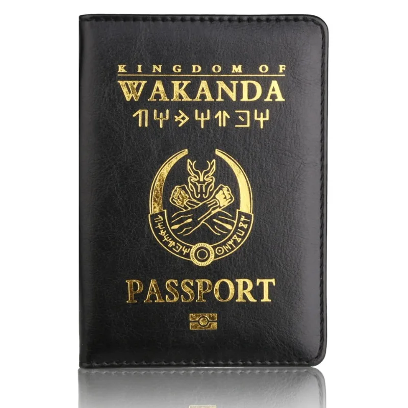 Best Forever Black Panther Leather Passport Holder Case Light Weigt Travel Accessories Wallet Passport Cover Bank Card ID Photo