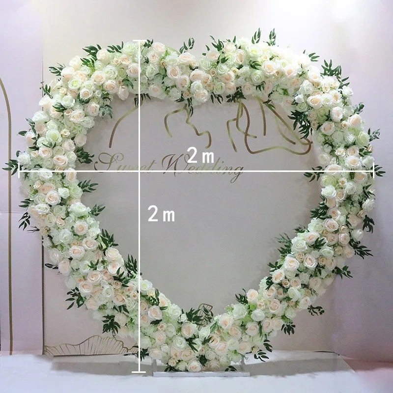 New foreign trade wedding heart-shaped arch floral set, window beauty display flower background stage decoration simulation flow