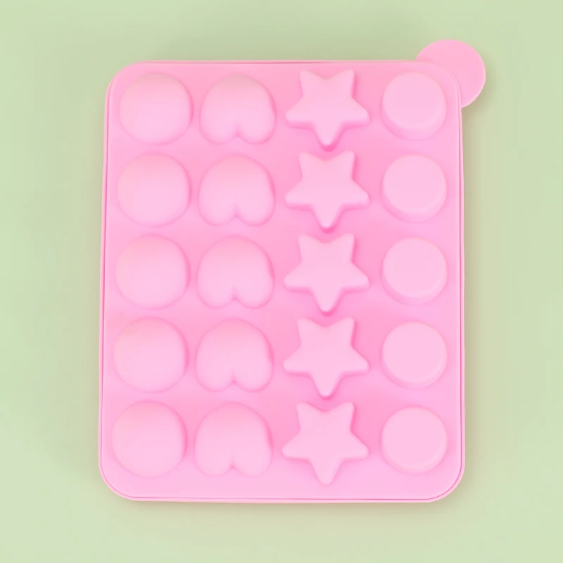 20 Holes Silicone Lollipop Mould DIY Lollipop Chocolate Cookie Candy Maker Ice Tray Mold Cake Accessories Decorating Tools