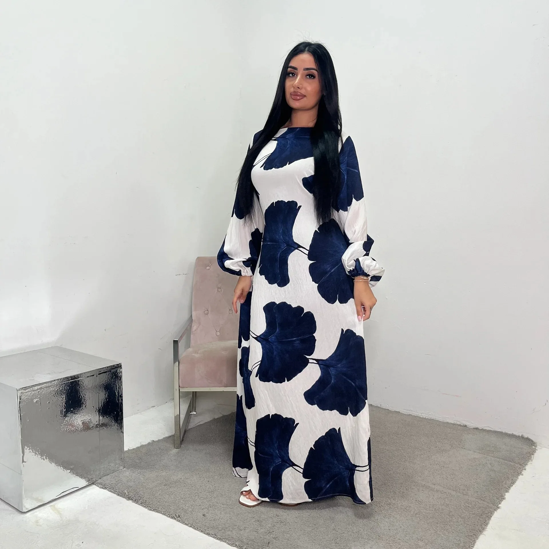 

2026 Ид Мубарак Рамадан мусульманское платье женский хиджаб Абая Химар Джилбаб Сабая кафтан платья с принтом Дубай кимоно исламская одежда