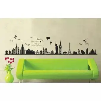 New European Building Removable Wall Sticker Bedroom Sofa Backgound Decoration Wall Poster Wallpaper