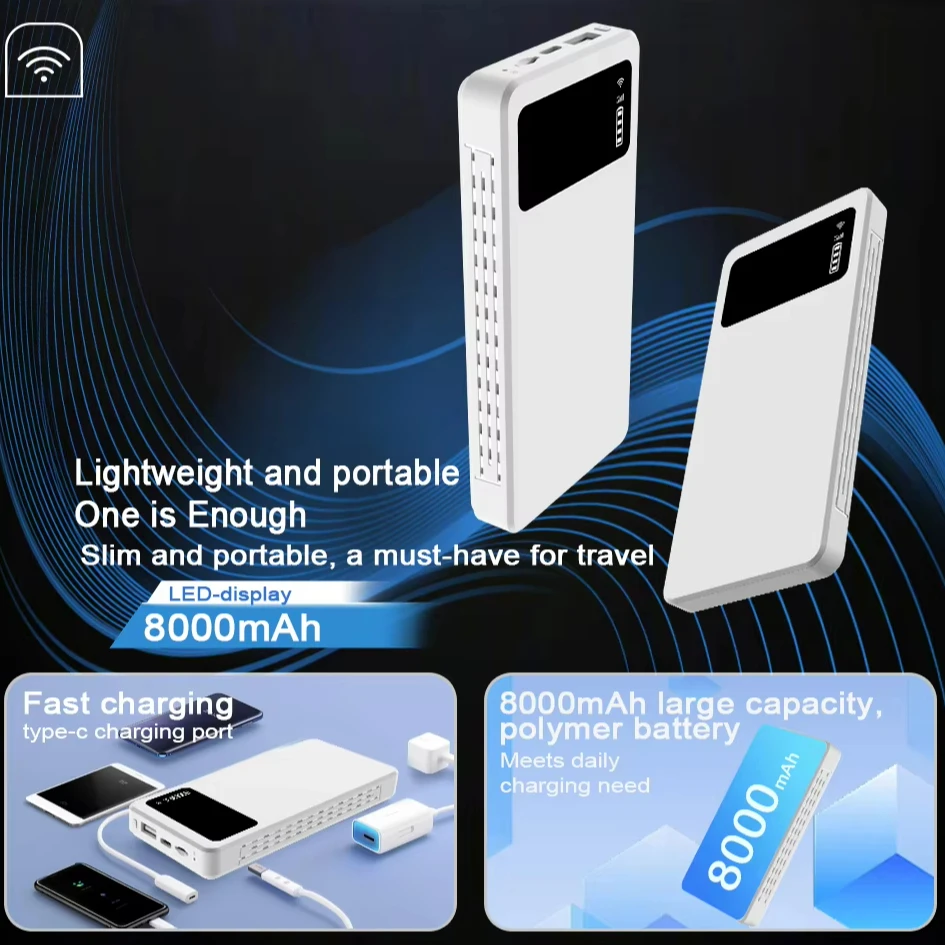 JIMI 8000mAh Baterai Power Bank Perangkat Hotspot Wifi Saku Universal Router 4G LTE Router Wifi Mobile