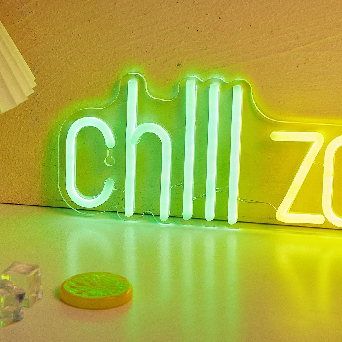 Chi-buy LED Neon Chill Zone USB Powered Neon Signs Night Light 3D Wall Art & Game Room Bedroom Living Room Decor Lamp Signs