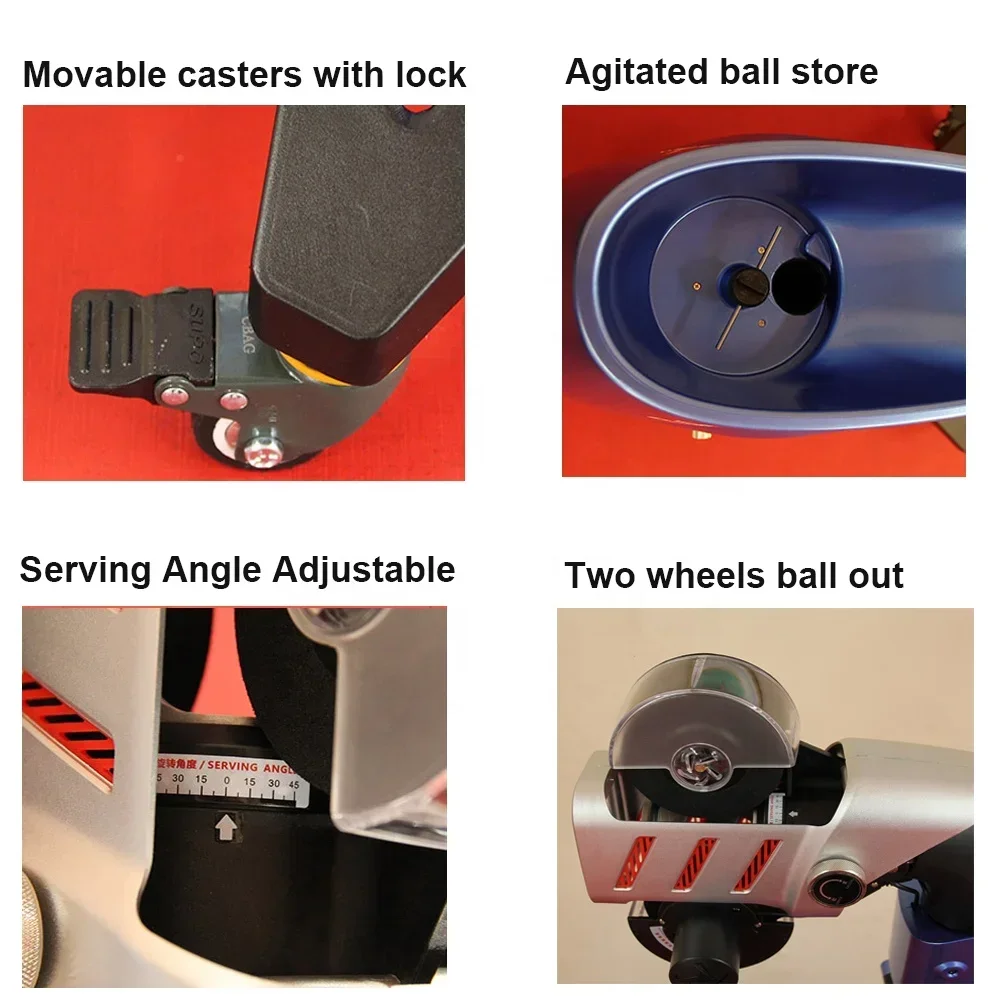 روبوت تدور احترافي لتنس الطاولة مضاد للالتصاق على شكل سمكة مزدوجة، آلة تقديم كرة بينج بونج متعددة الدوران #6