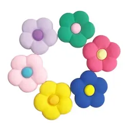 6Pcs Flower Charms for Bogg Bags Accessories Waterproof Colorful Perfect Fits Beach Tote Bags Decoration