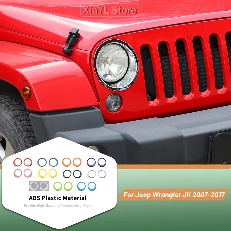 

Для Jeep Wrangler JK JKU 2007-2017 ABS передняя фара, рамки, накладка, наклейки, автомобильные аксессуары