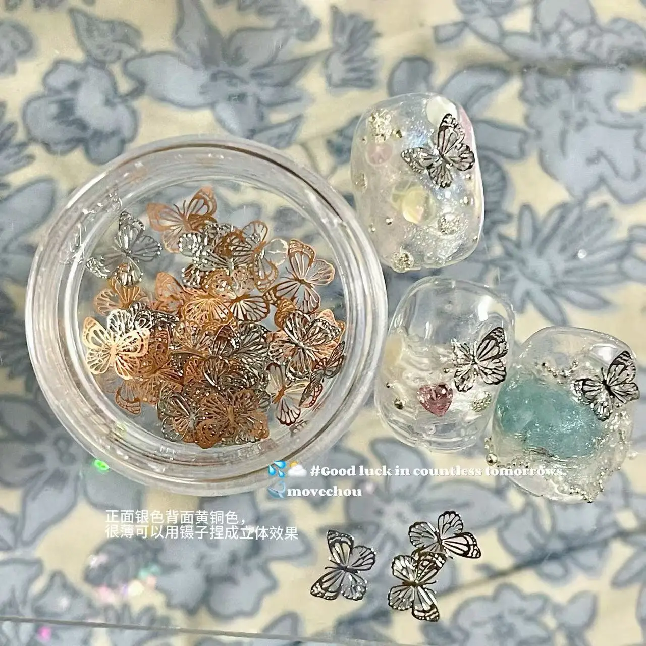 Estilo coreano arte do prego jóias pérola zircão lantejoulas transferência da arte do prego adesivo decorações da arte do prego