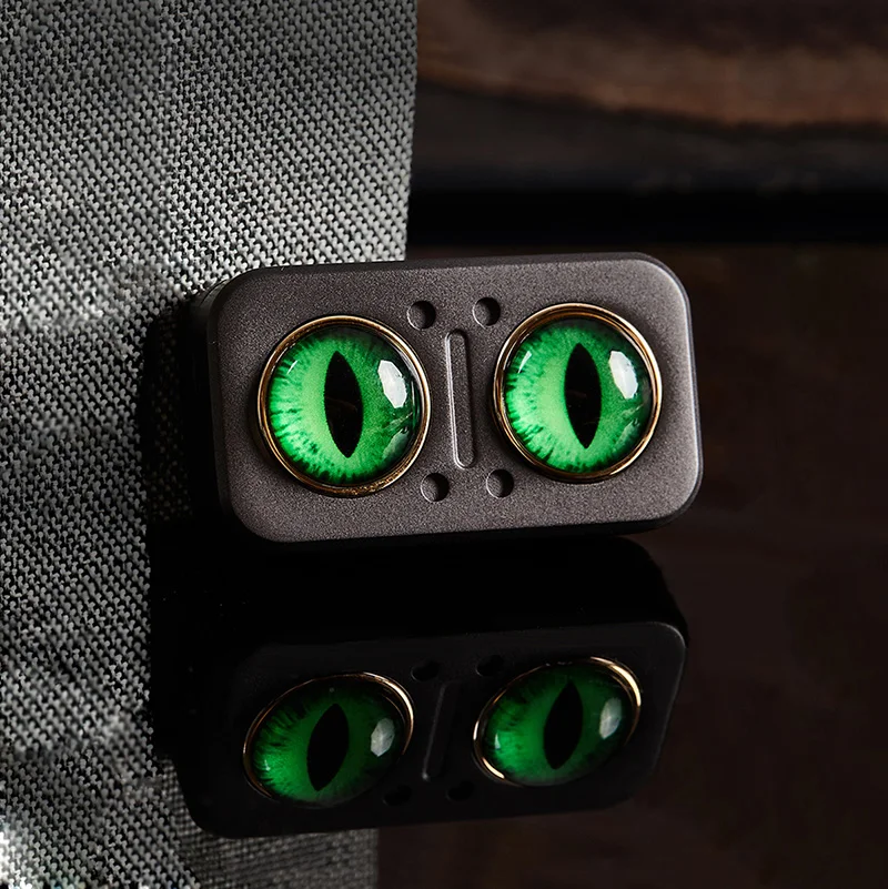 Owl Top Push Slider Kompakte und tragbare EDC-Ausrüstung Tactile Fidget Dekompressionsspielzeug Metall rotierende Snap Coin Fidget Spinner