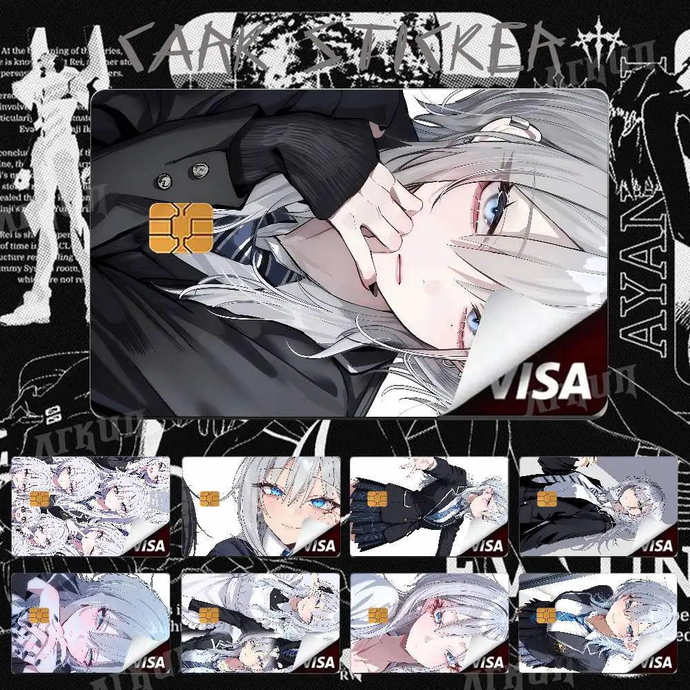 Cute Hot Haimiya Senpai wa Kowakute Anime Girl Card Sticker, Kawaii Girl Design Card Sticker, Waterproof for Credit Debit Cards