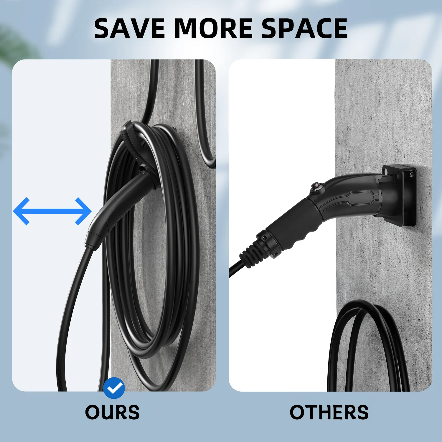 المحمولة شاحن سيارات كهربائية التوصيل حامل حامل ل تيسلا Nacs نوع 1 Type2 GB/T شاحن سيارة جدار جبل قوس كابل شحن السيارة قوس #4