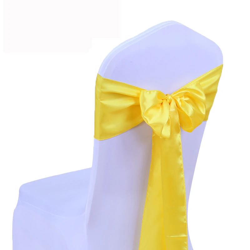 Chair Sashes Satin Fabric Wedding Chair Knot Cover Decoration Chairs Bow Ties For Wedding Banquet Party Events Decoration