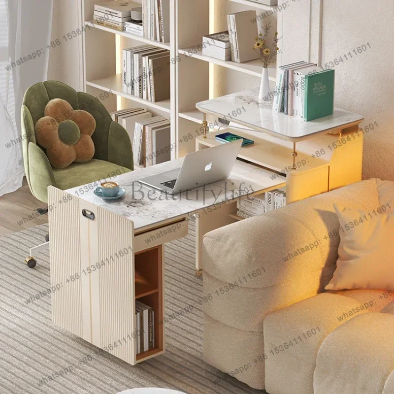 LD European Foldable Office Desk Shrinking Leisure Computer Small House Balcony Office Desk Postmodern Tavolino