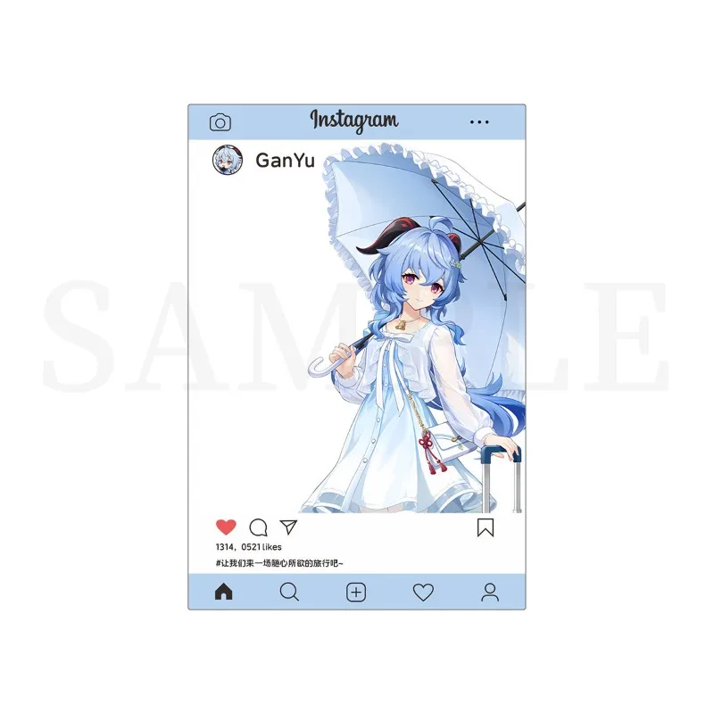 Ganyu Animate Anime Figure yuan shen Toy Figures Woman Fashion Print Action Stand Figurine Model Doll Toys Acrylic Gift