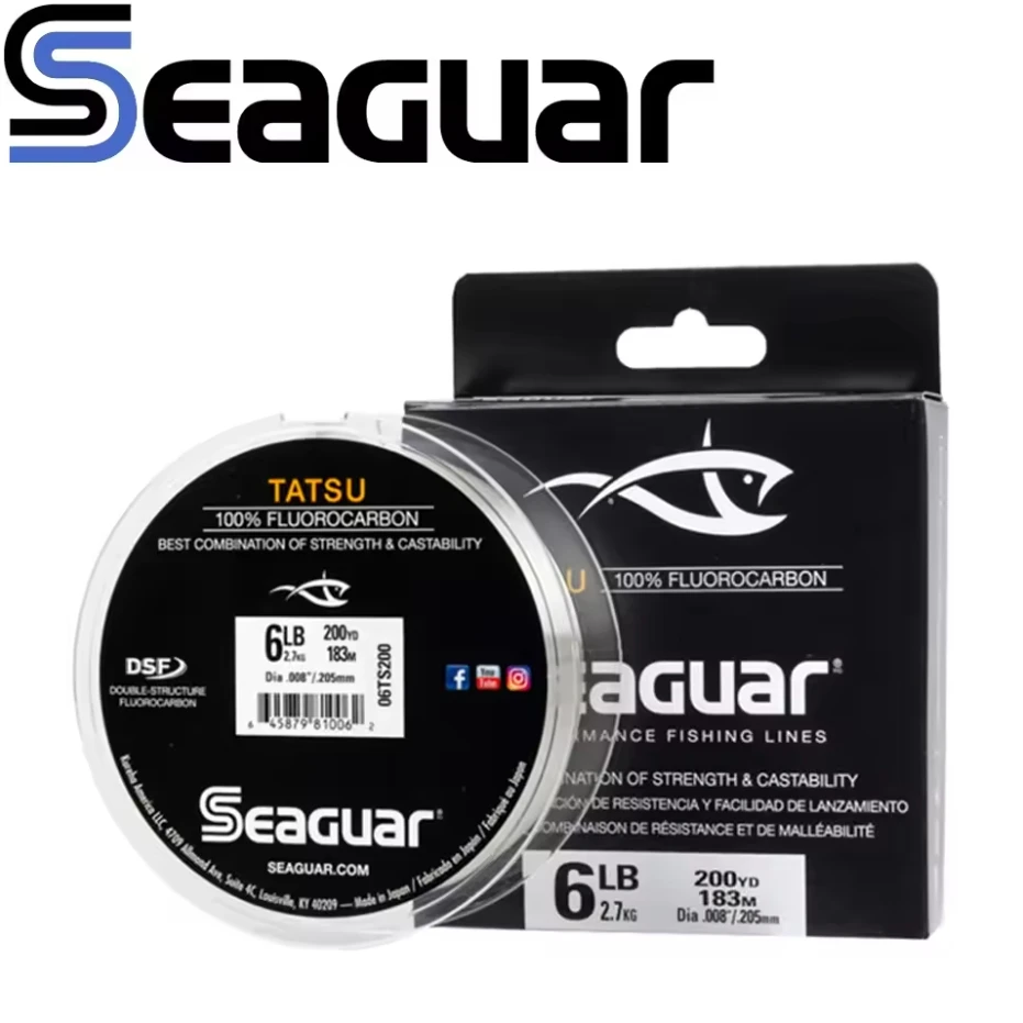 Original SEAGUAR TATSU fishing line 4LB-25LB 100% FLUOROCARBON DSF Competitive level Fishing Lines 200Y/183M