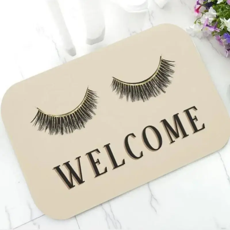 Fashion EyeLash Mat Shop Decor Carpet Non-slip Easy To Clean Kitchen Area Rug Living Room Home Office Washable Welcome Doormats