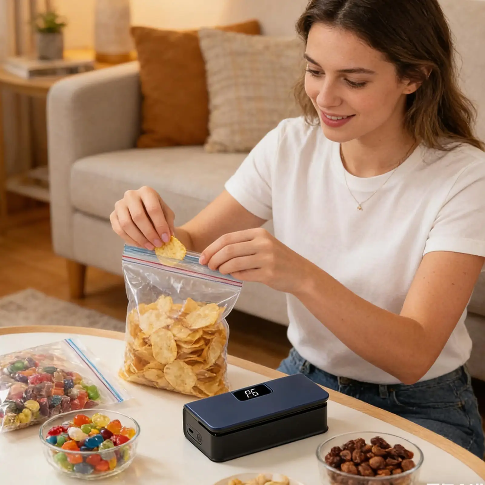 Magnetic Bag Sealing Machine 6-Levels Magnetic Food Resealer Tool Portable Food Sealing Machine for Snack Chips Sandwich Kitchen