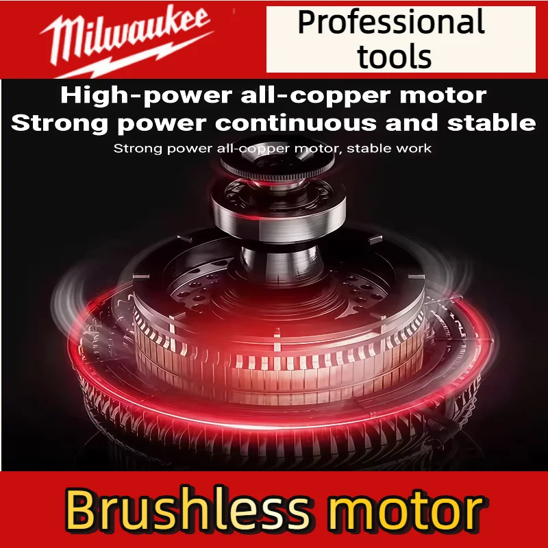 Milwaukee 150N.m Trapano elettrico piccolo senza spazzole Trapano a percussione a batteria per 18V Alimentazione a batteria Decorazione La squadra utilizza lo strumento