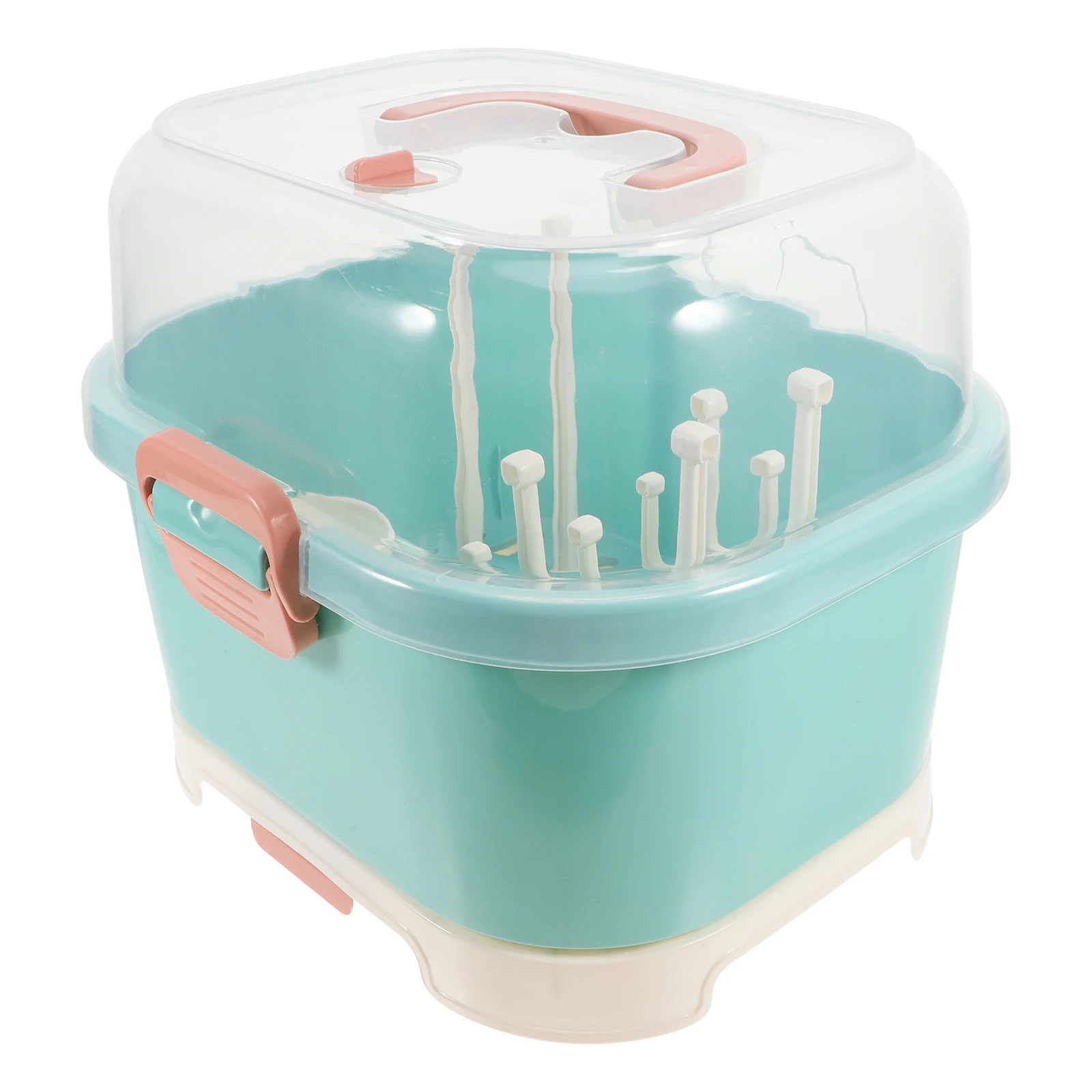 

Baby Bottle Drying Rack with Cover Compact Storage Container Multifunctional Organizer Portable Design for Cabinet Travel Easy