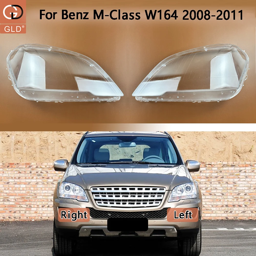 For Mercedes-Benz M-Class W164 ML300 ML350 ML450 ML500 2008-2011 Headlight Transparent Cover Lampshade Headlamp Shell Plexiglass