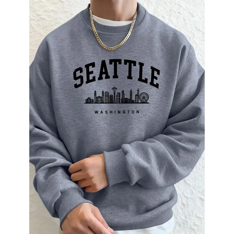 

2025 модные креативные спортивные мужские топы с принтом, универсальный комфортный мягкий свитшот