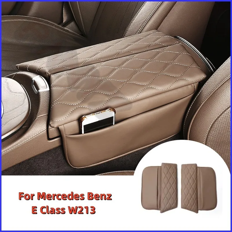 Center Console Armrest Box Cover Pad For Mercedes Benz E Class 2017-2022 W213 CLS 2018-2022 Leather Anti-Scratch Armrest Cushion