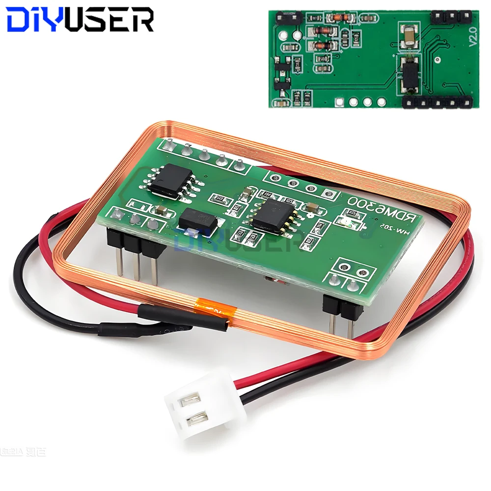RDM6300 RFID Reader Module 125Khz UART with Card/Key Tag for Access Control DIY Security System