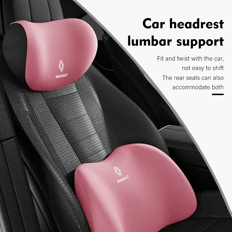 Car Headrest Neck Pillow Lumbar Seat Back Support Accessories For Renaul Clio 3 4 Captur  Megane 4 2 3 Trafic Logan