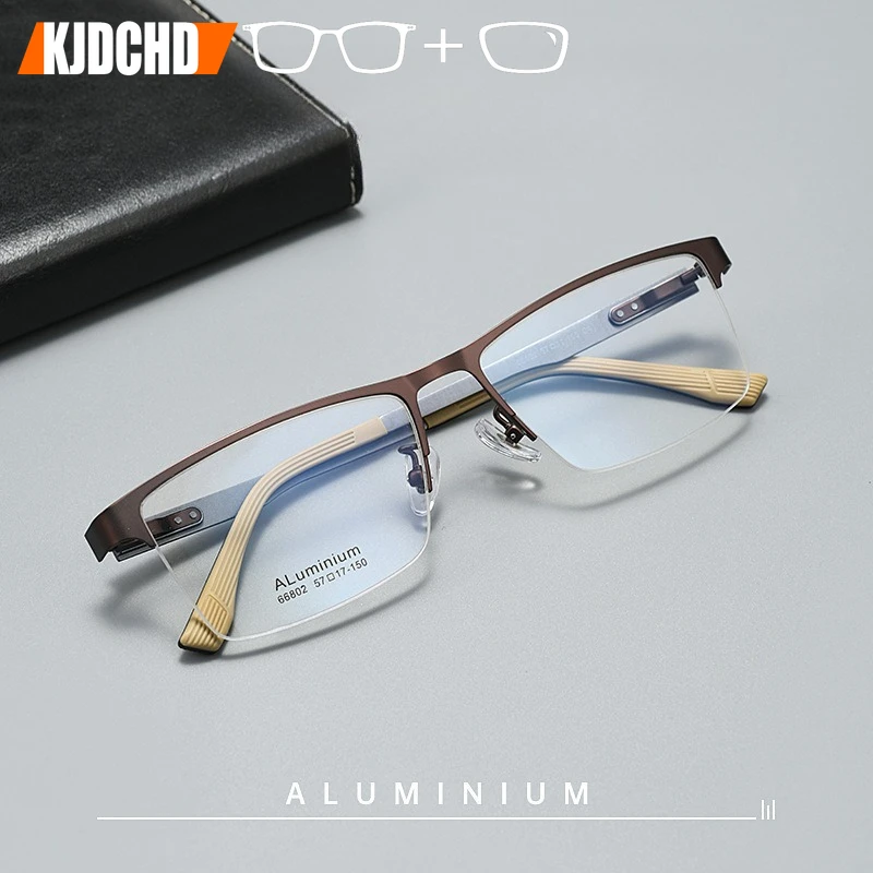 

KJDCHD очки по рецепту из титанового сплава, большие антисиние очки для близорукости и дальнозоркости, оптические очки, прогрессивные очки для мужчин