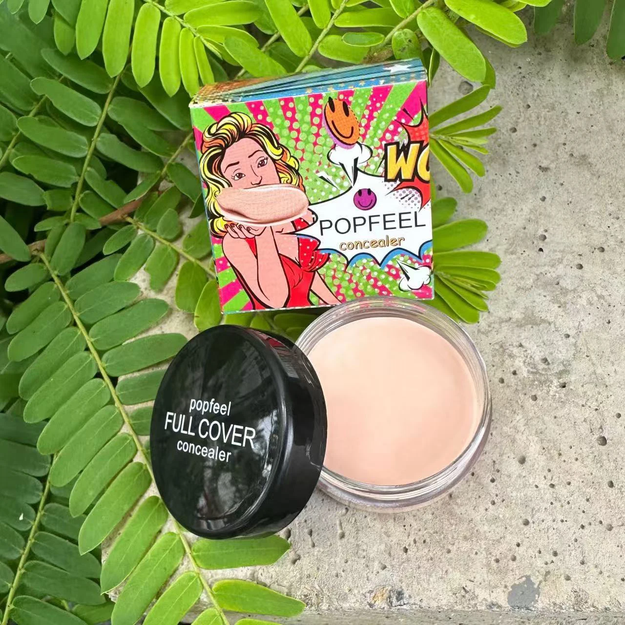 POPFEEL Corretivo creme fosco de longa duração, à prova d'água, resistente ao suor, construível para cobertura de tatuagem, textura creme suave.