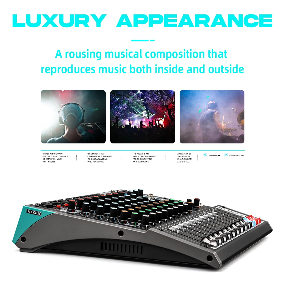 TKL L10 Mixer Audio professionale 10 canali 99 effetti DSP DJ Mixing Console Bluetooth USB 48V Mixer Audio Stage Concert