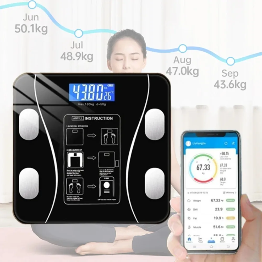 Weight Scale Intelligent Body Fat Scale Wireless LED Digital Body Composition Analyzer Inbody Measuring Tools & Scales Weights