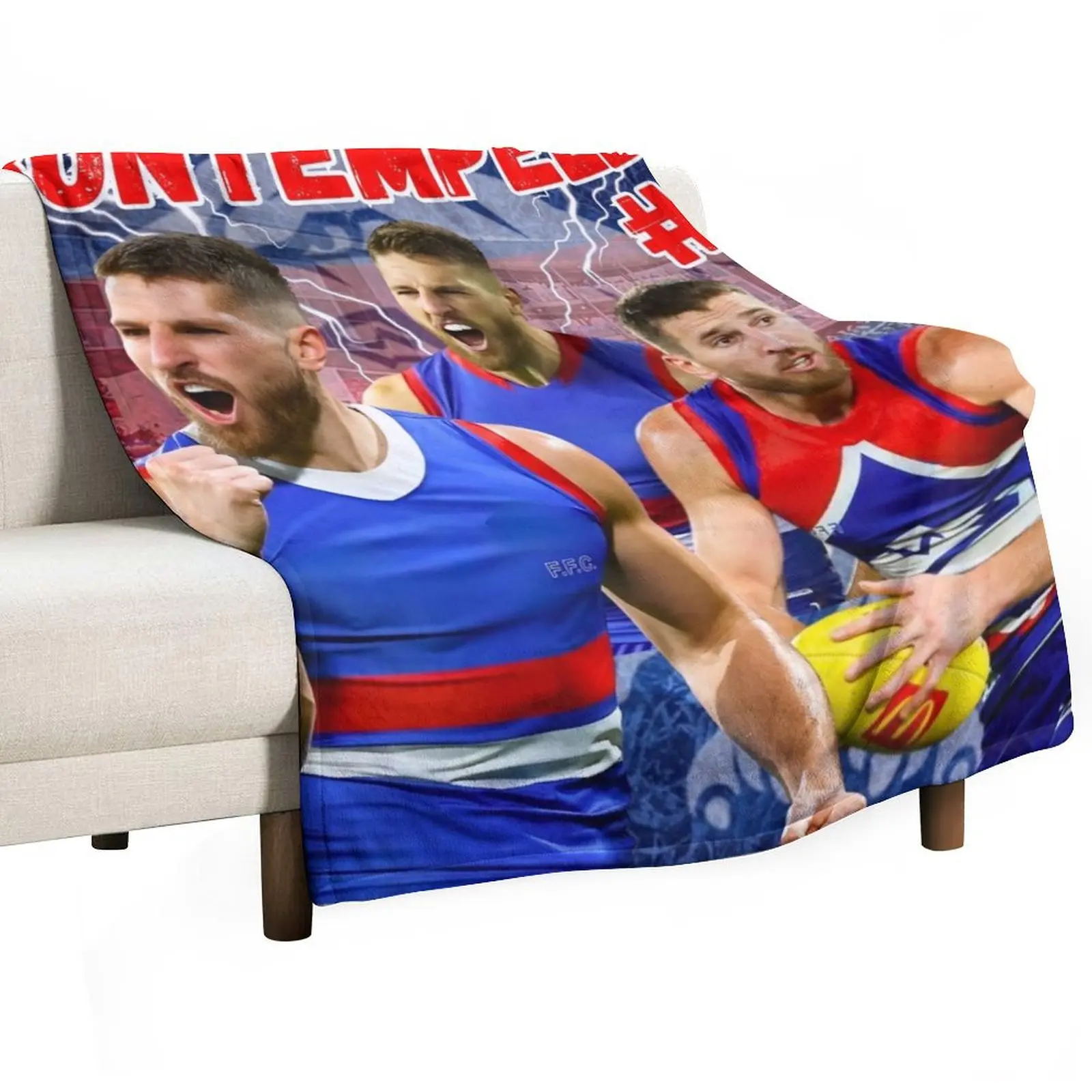 

Marcus Bontempelli Western Bulldogs AFL Footballer Throw Blanket Beautifuls Furry sofa bed Giant Sofa Blankets
