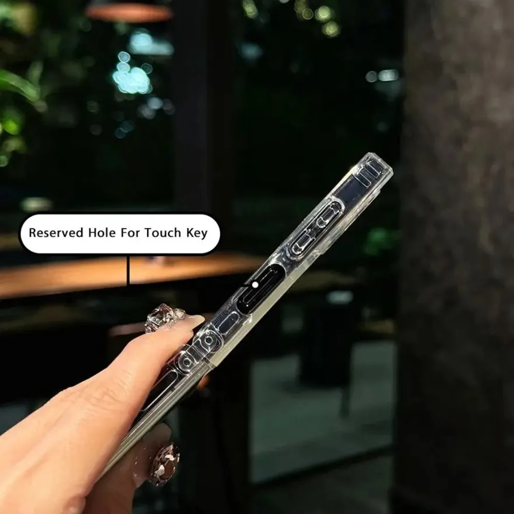 Casing Ponsel Akrilik Transparan Laser Mewah untuk Samsung Galaxy Flip7 6 5 4 3, Pelindung Anti Benturan, Modis dan Menawan