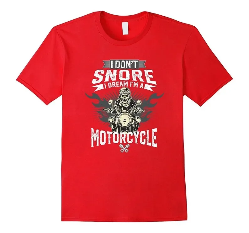 Don't snore I dream I'm a motorcycle men's cotton T-shirt funny GS1200 lovers short sleeveNO1