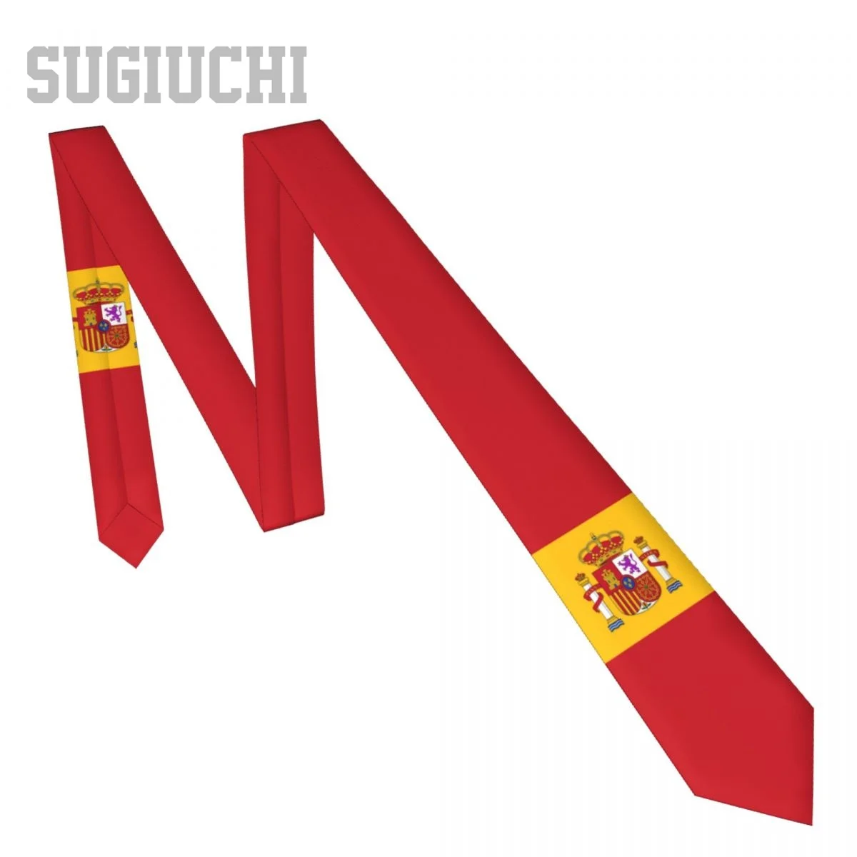 Gravata xadrez casual com emblema da bandeira da espanha, masculina e feminina, slim, festa de casamento, negócios, gravatas