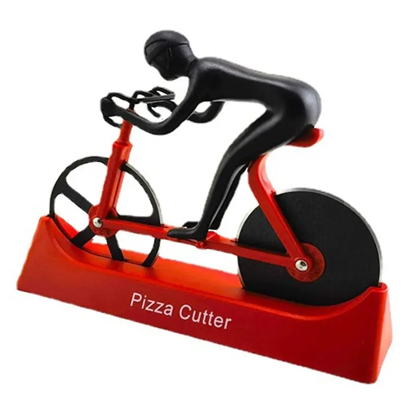 ABDJ-Bike Pizza Cutter With Stainless Steel Wheels- Innovative Stand Included, One-Of-A-Kind Bicycle Pizza Slicer