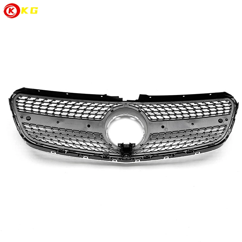 Amortecedor dianteiro para Mercedes-Benz V-Class, Racing Diamond Grill, Acessórios de ajuste, W447, V260, V250, 2015-2019, 2020-2023