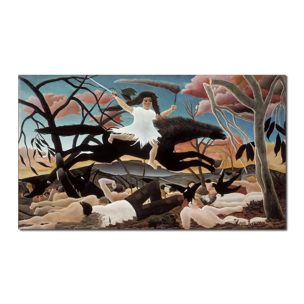 

Paintings for living room wall War or the Ride of Discord Henri Rousseau High quality Hand painted