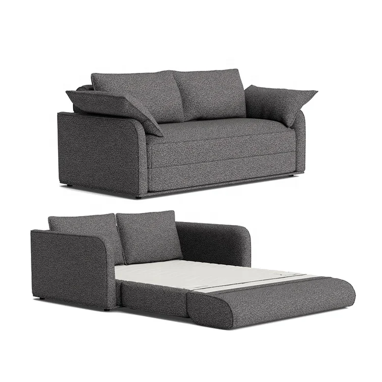

zs- Compressed Convertible Sleeper Couch Foldable Sofa Bed Wide Armrests for Villa School Pull-Out Bed for Living Room Sofas@