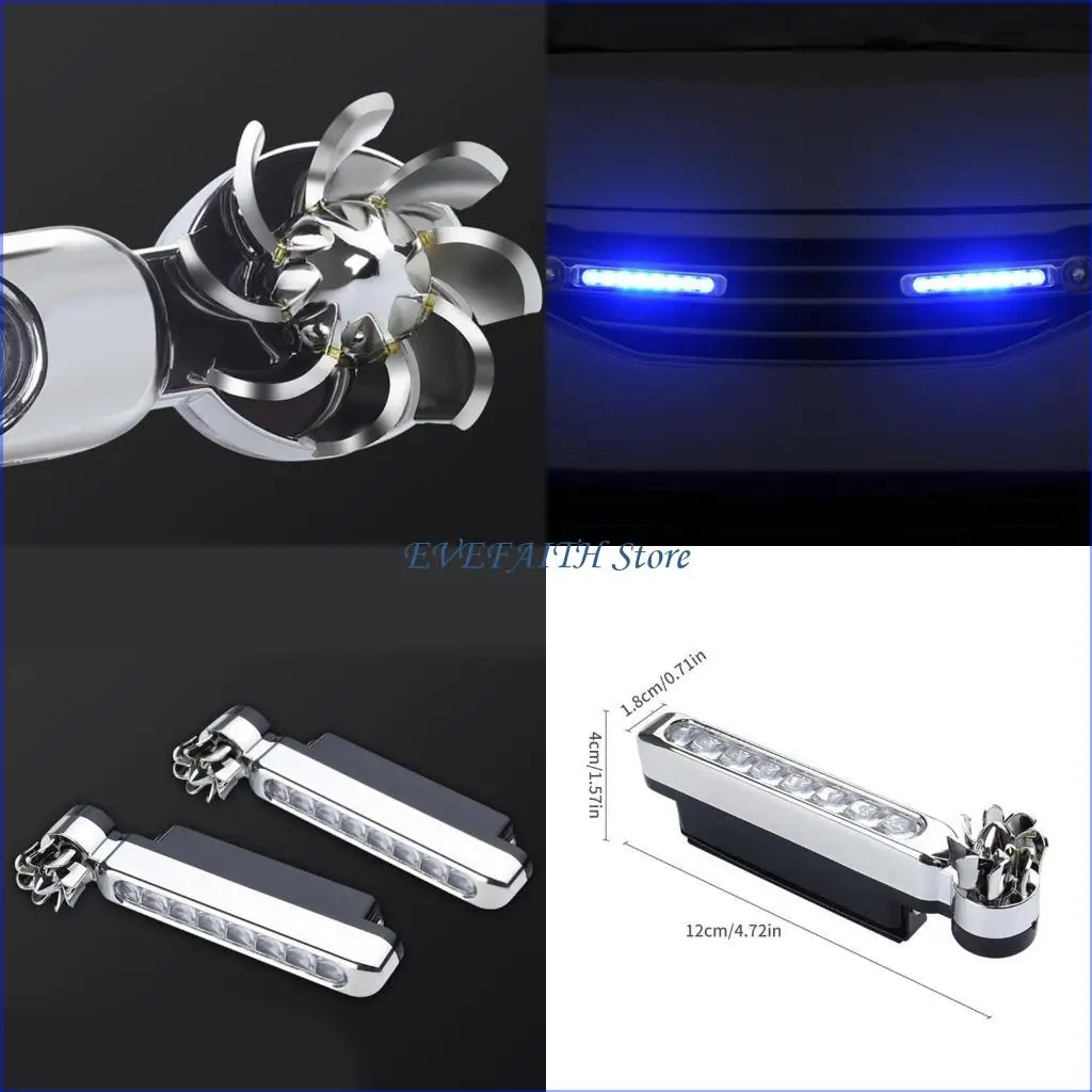 124B LED Wind Powered Daytime Running Light Simple Installation for Most Automobiles