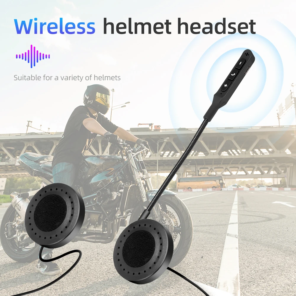 

BT19 Bluetooth 5.0 Moto Helmet Headset Earphone Wireless Handsfree Call Kit Stereo Anti-interference MP3 Music Player Speaker