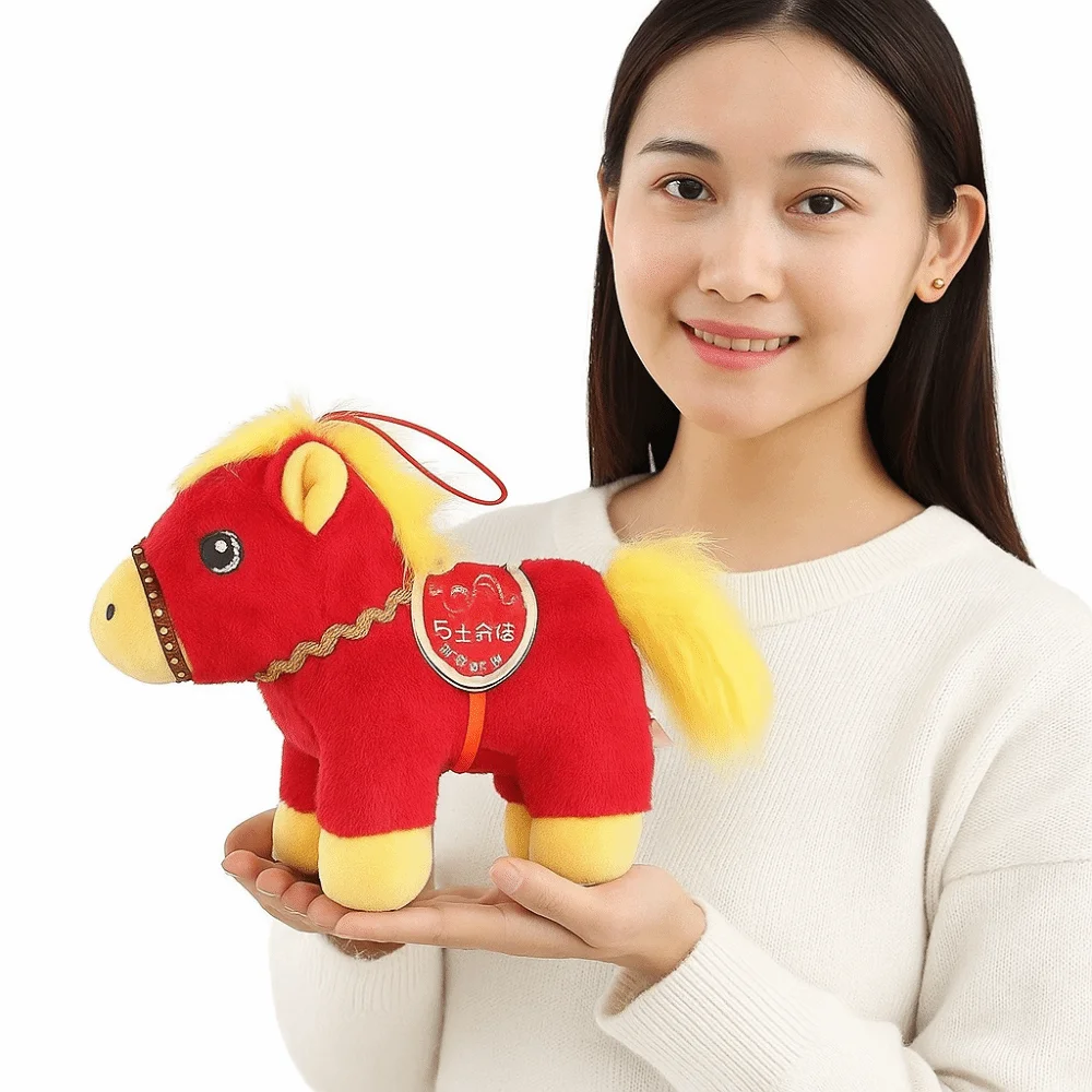 Lustige Cartoon Pony Anhänger Ross Puppe Weiche Plüsch Pferd Schlüsselbund Viel Glück Maskottchen Puppen Stofftier Schlüsselring Festliche Dekor