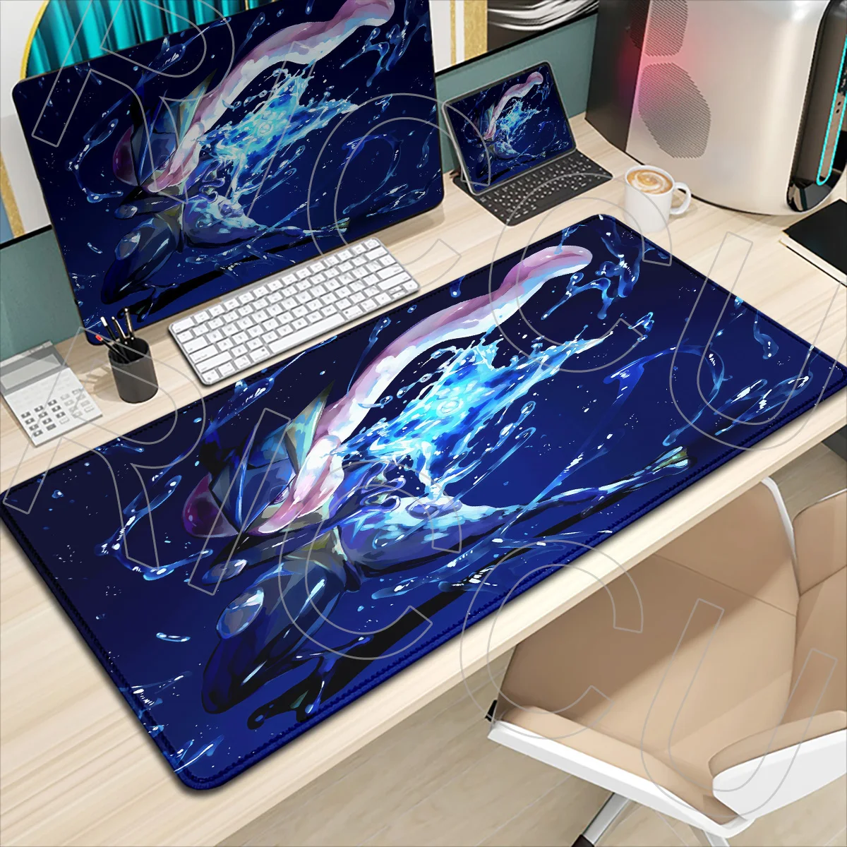 HD Print Mouse Pad XXL Gamer Pc Accessories Mouse Mats Pokemon Greninja Desk Mat Table of Office Carpet Gamer Natural Rubber pad