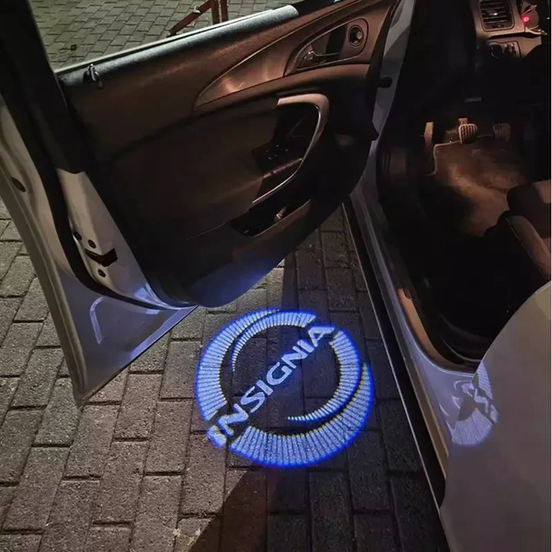 2Pcs LED Projector Lamp Car Door Ghost Shadow Step Welcome Lights Accessories Kit For Opel Insignia 2009-2018