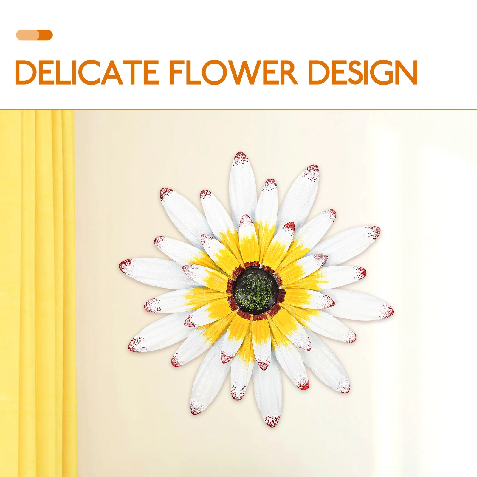 

Iron Flower Wall Art Decor Realistic Metal Flower Designed Hanging Ornaments for Living Room Garden Outdoor Wall Decorations