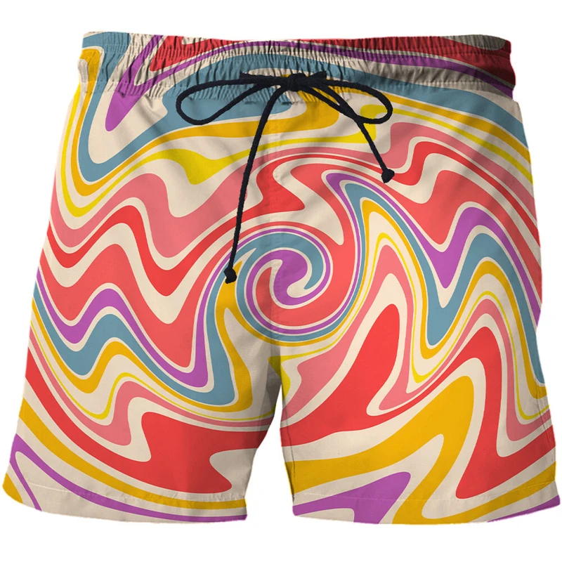 New Dazzle Color 3D Print Mens Beach Shorts Summer Swim Shorts Fashion Personality Men Swimming Trunks Boy Shor Loose Ice Shorts