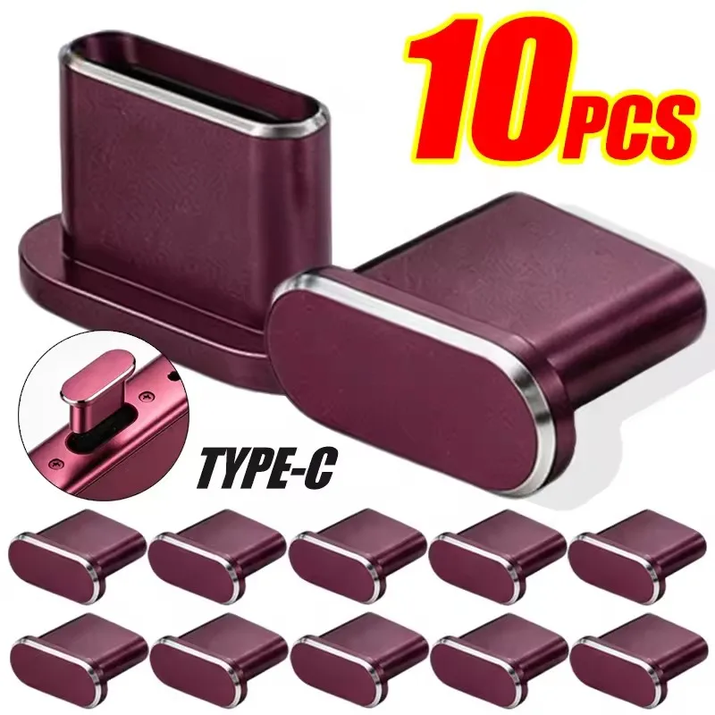 Metal Dust Plug for IPhone 18 Pro Dark Cherry Type C Dustplugs Charger Port Caps Anti-dust Cover Protectors for IPhone 18 ProMax