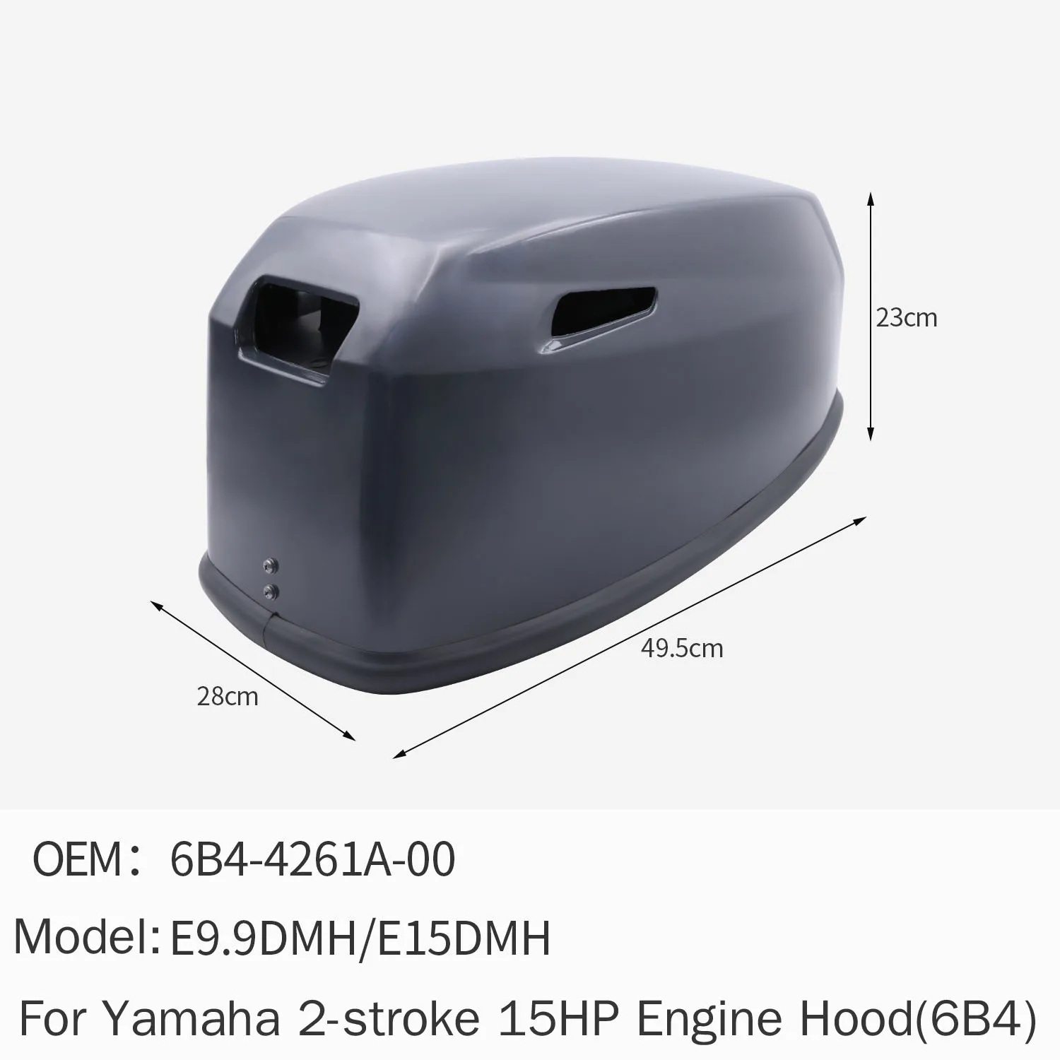 

Outboard Engine Housings Top Cover Engine Hood for Yamaha 2-stroke 15 HP 6B4-4261A-00 E9.9DMH E15DMH
